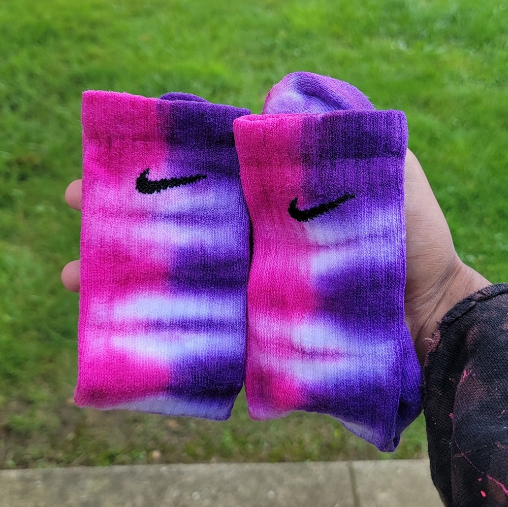 Purple and Pink Tie-Dye Socks